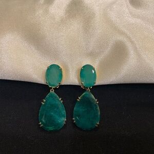 VINTAGE BOUNKIT CHRYSOPRASE  DROP EARRINGS